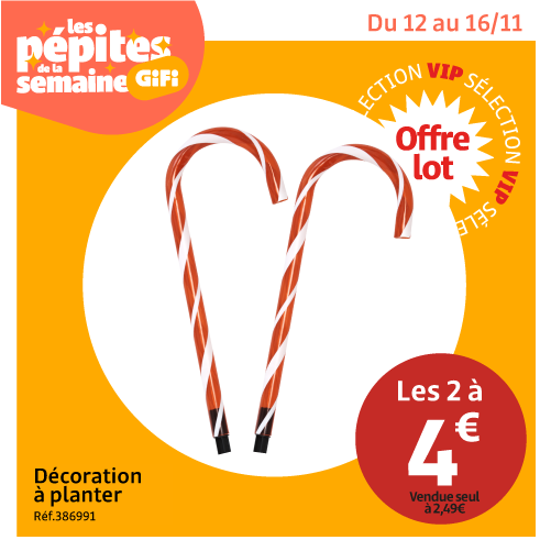 Offre 2 décorations sucre d'orge pour 4€ 